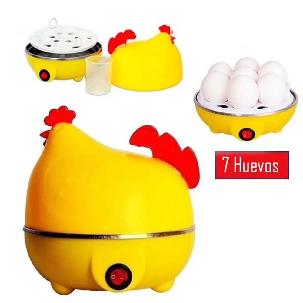 Imagen 2 del producto Hervidor de huevos al vapor 7 unidades, placa de acero inoxidable, amarillo