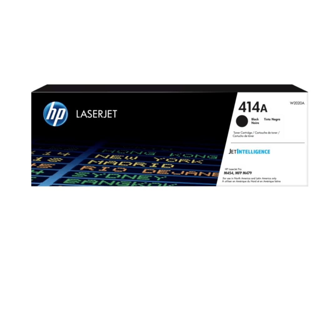 Tóner HP 414A, compatible con M454,M455, Mfp M479, Mfp M480, rendimiento 2,400 páginas, negro W2020A