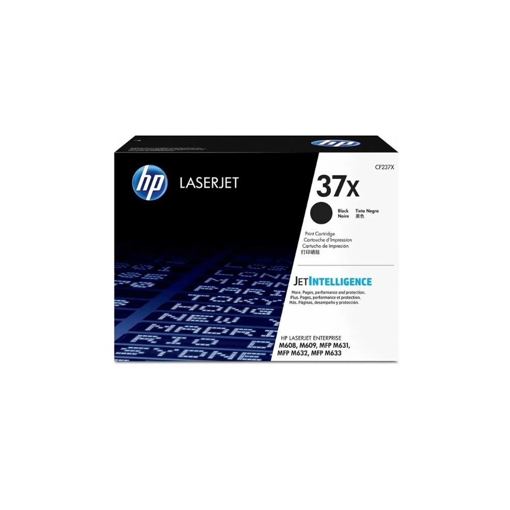 Tóner HP 37X, compatible con LaserJet, rendimiento 25,000 páginas, negro CF237X
