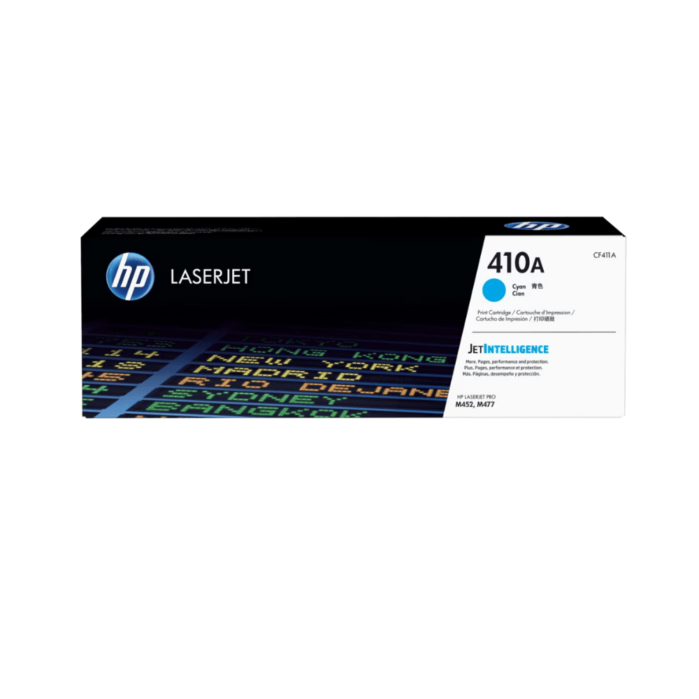 Imagen 1 del producto Tóner HP 410A, compatible con M452n, M477f, rendimiento 2,300 páginas, cyan CF411A