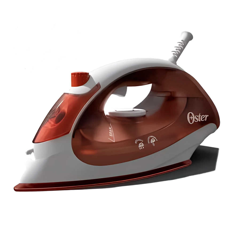Plancha de vapor Oster, suela antiadherente, 1400W, control de temperatura, rojo
