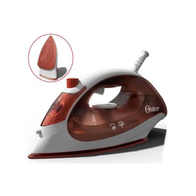 Imagen 2 del producto Plancha de vapor Oster, suela antiadherente, 1400W, control de temperatura, rojo