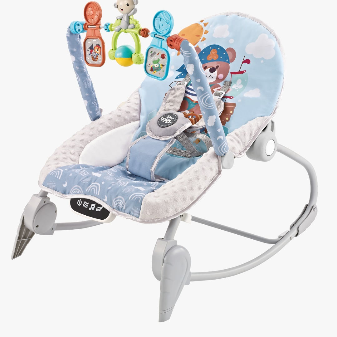 Imagen 2 del producto Mecedora Babycam para bebé recién nacido, musical, vibraciones relajantes panel touch, azul