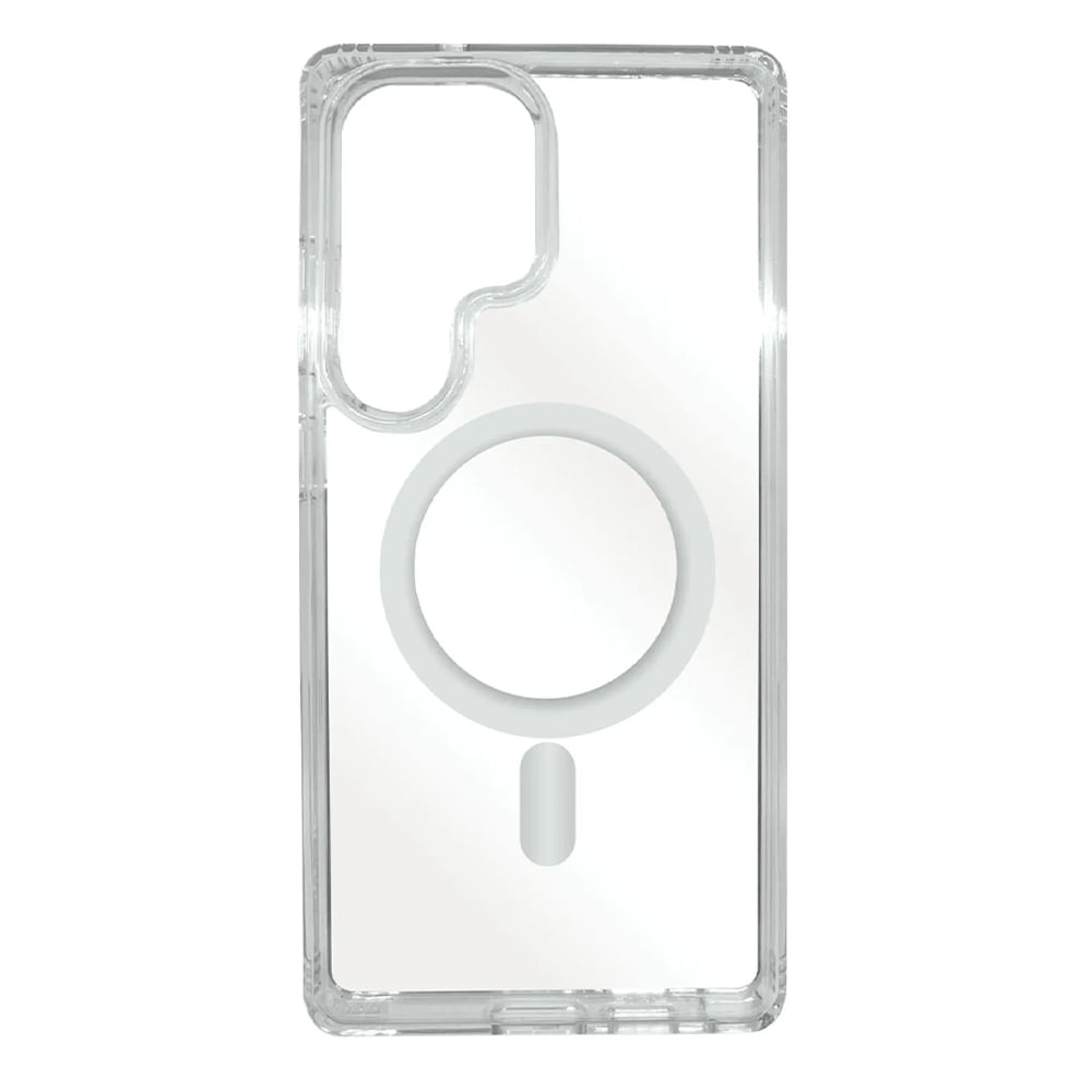 Case para Samsung Galaxy S25 Ultra magnético con soporte, amortiguador de choques, protección de cámaras, transparente