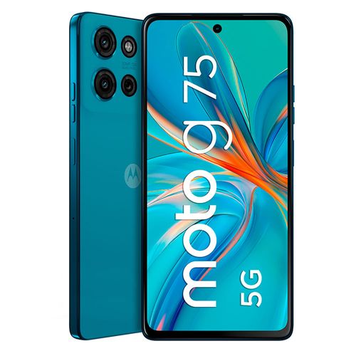 Celular Motorola Moto G75 5G 256GB, 8GB RAM, cámara principal 50MP + 8MP, frontal 16MP, 6.8", azul