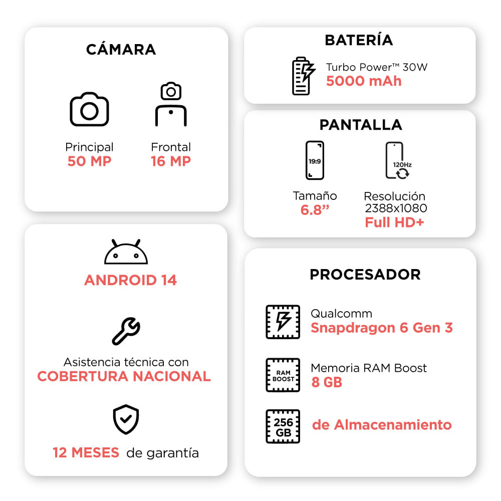 Imagen 2 del producto Celular Motorola Moto G75 5G 256GB, 8GB RAM, cámara trasera 50MP y frontal 16MP, 6.8"", azul