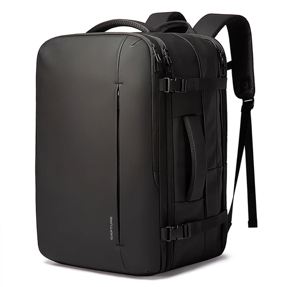 Mochila Capture 1909, expandible, para viaje, portalaptop, negro