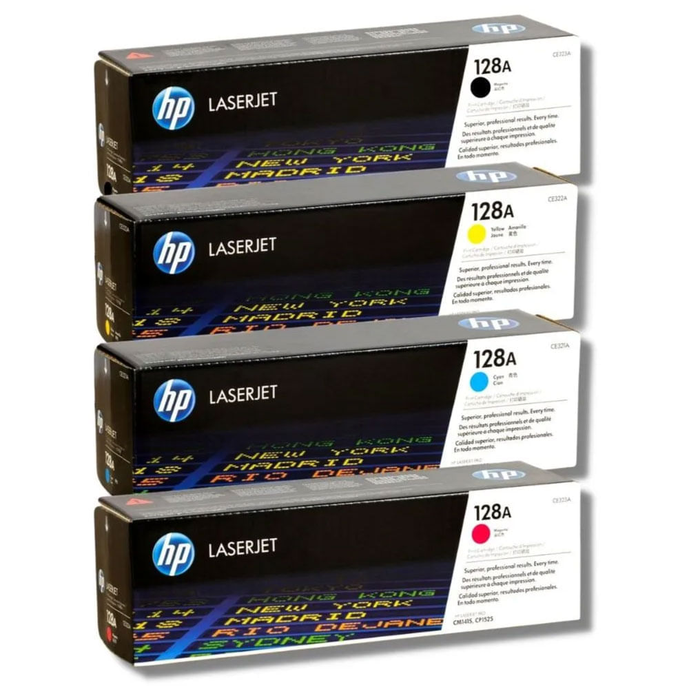 Kit de tóner HP 128A, compatible con CM1410, CM1415, CP1525NW, CYMK