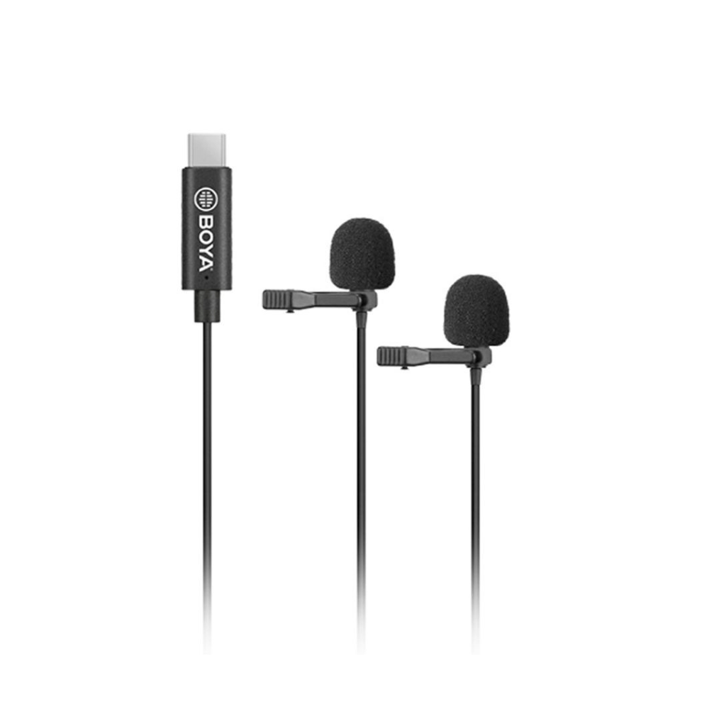 Micrófono Boya BY-M3D, doble micrófono de solapa omnidireccional, calidad de transmisión 48kHz/16 bits