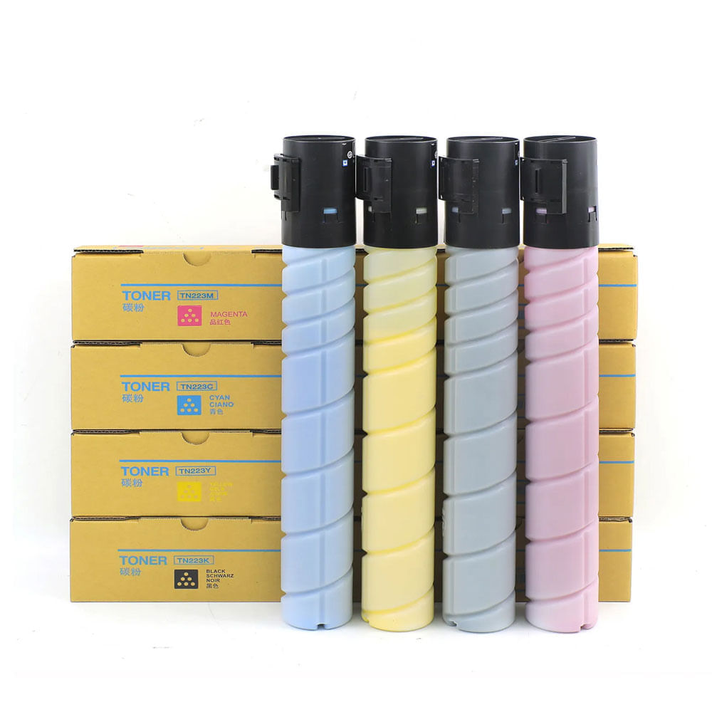Kit de tóner Konica Minolta TN-223, compatible con  Bizhub C226, C256, C266, C7222, C7226, CYMK C226