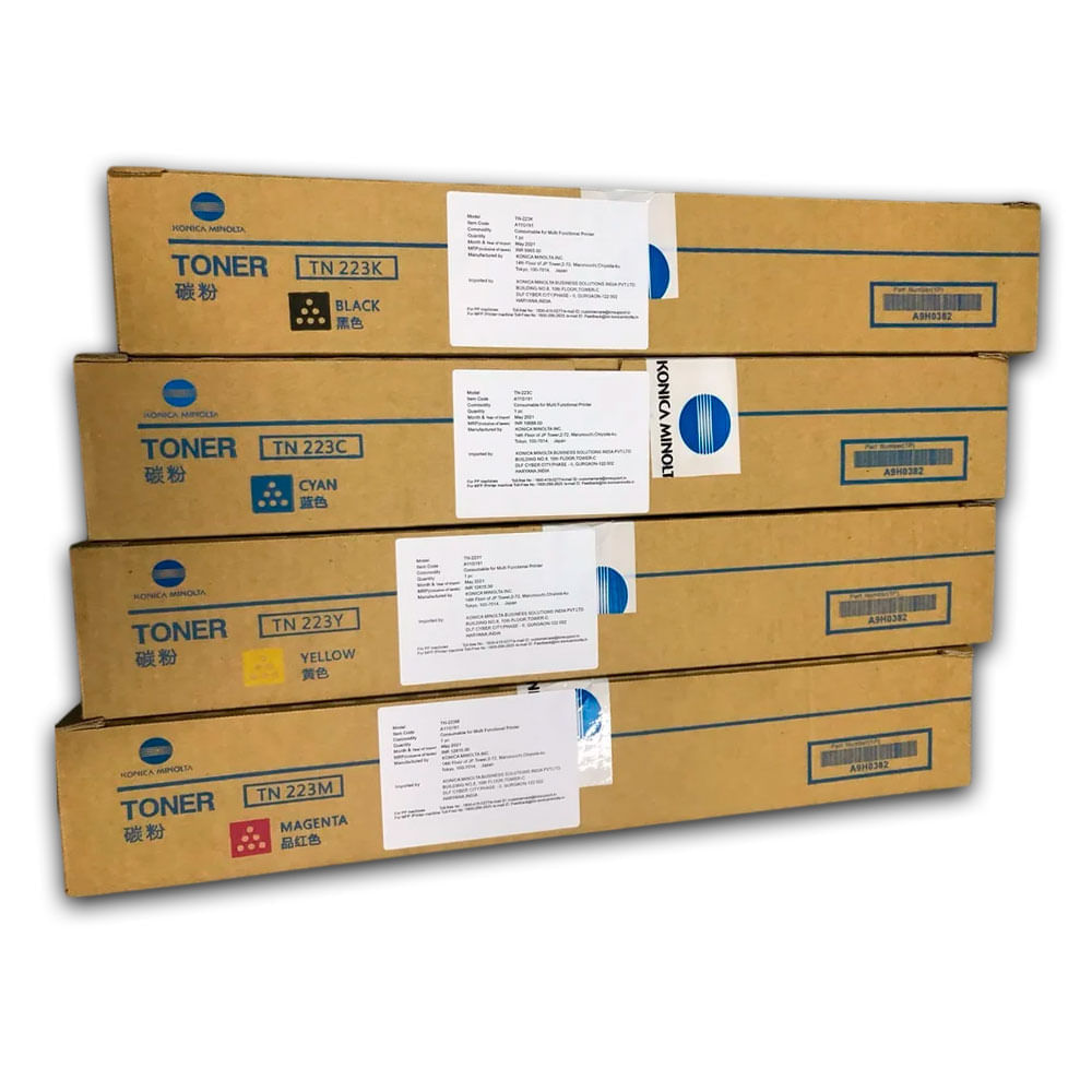 Imagen 2 del producto Kit de tóner Konica Minolta TN-223, compatible con Bizhub C226, C256, C266, C7222, C7226, CYMK C226