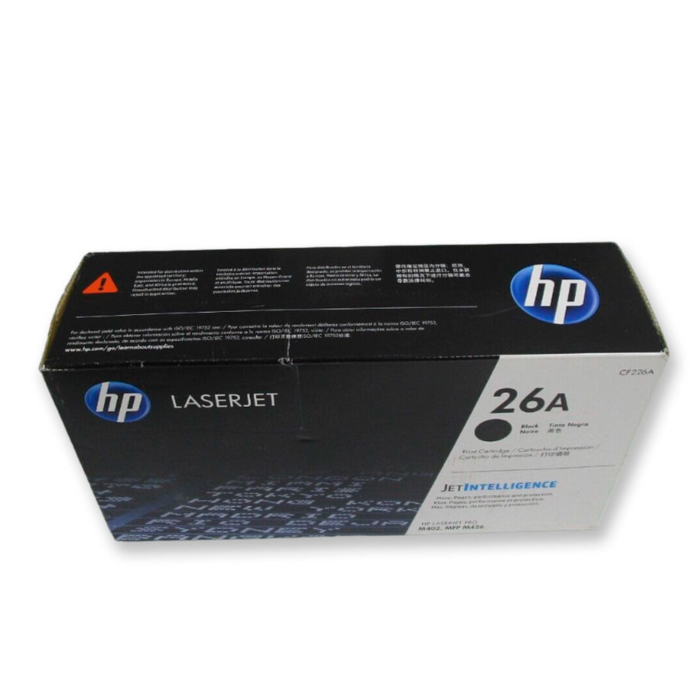 Tóner Hp 26A, compatible con M402dn, rendimiento 3,100 páginas, negro Cf226A