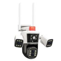 Cámara de seguridad Lantum IPC-849 Wi-Fi exterior, triple lente regulable, Full HD 1080p, IP66 impermeable
