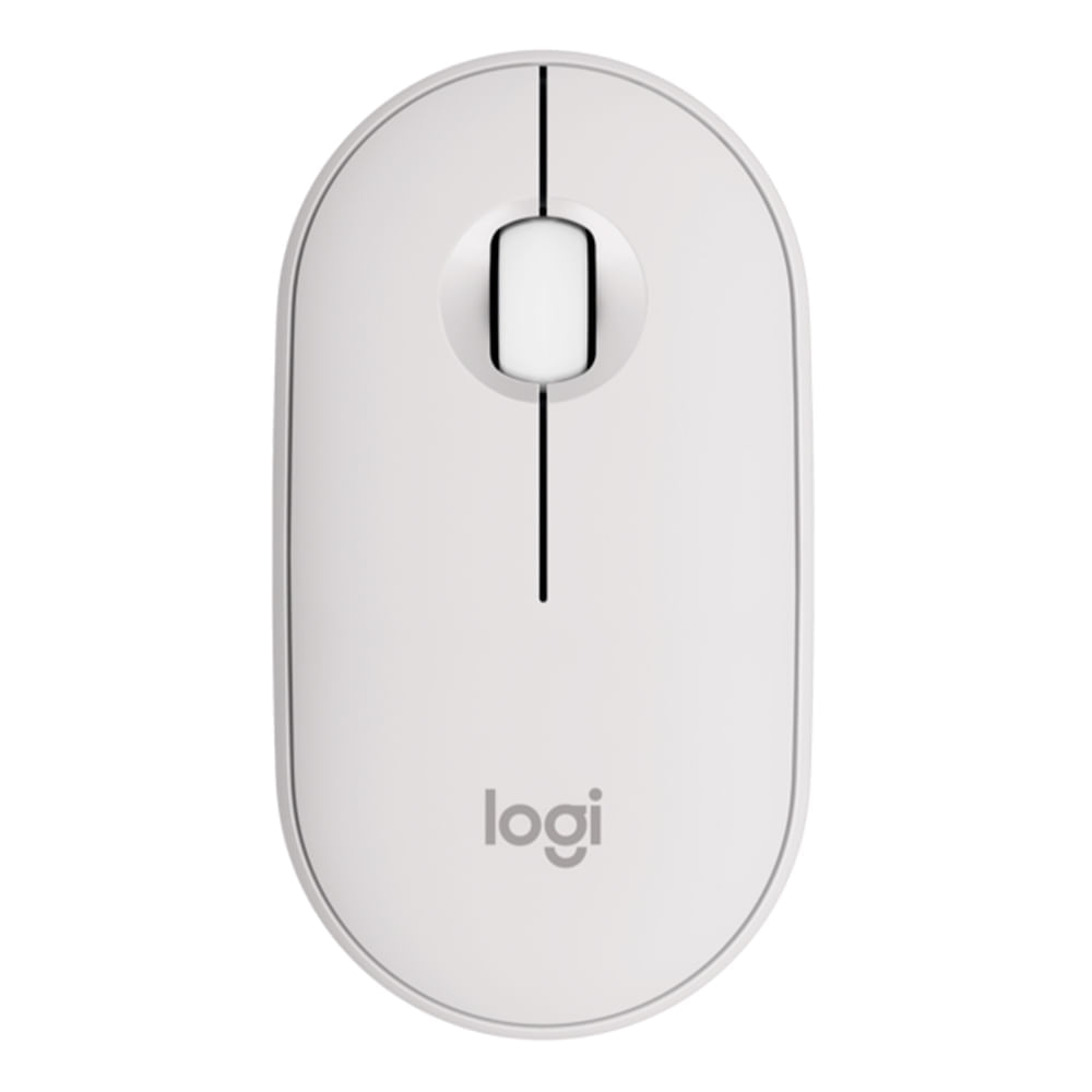 Mouse inalámbrico Logitech Pebble 2 M350S bluetooth, 1000 dpi, 3 botones, usa pila, blanco