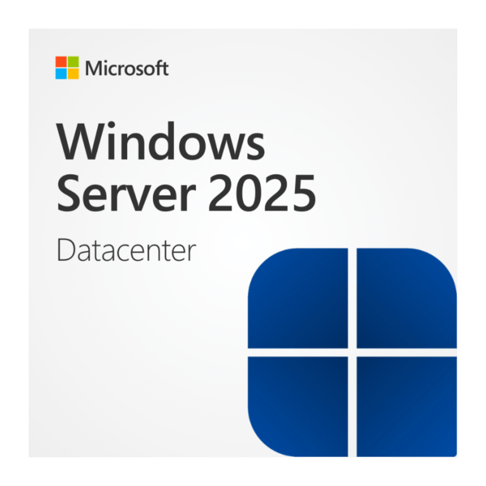 Licencia digital Microsoft Windows Server 2025 Datacenter, 1 servidor, compatible con Windows, duración permanente