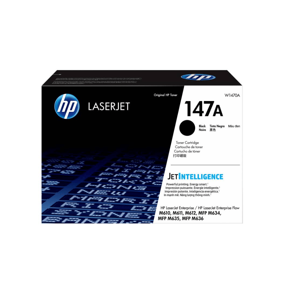 Tóner HP 147A, compatible con M634, M635, M636, rendimiento 10,500 páginas, negro W1470A