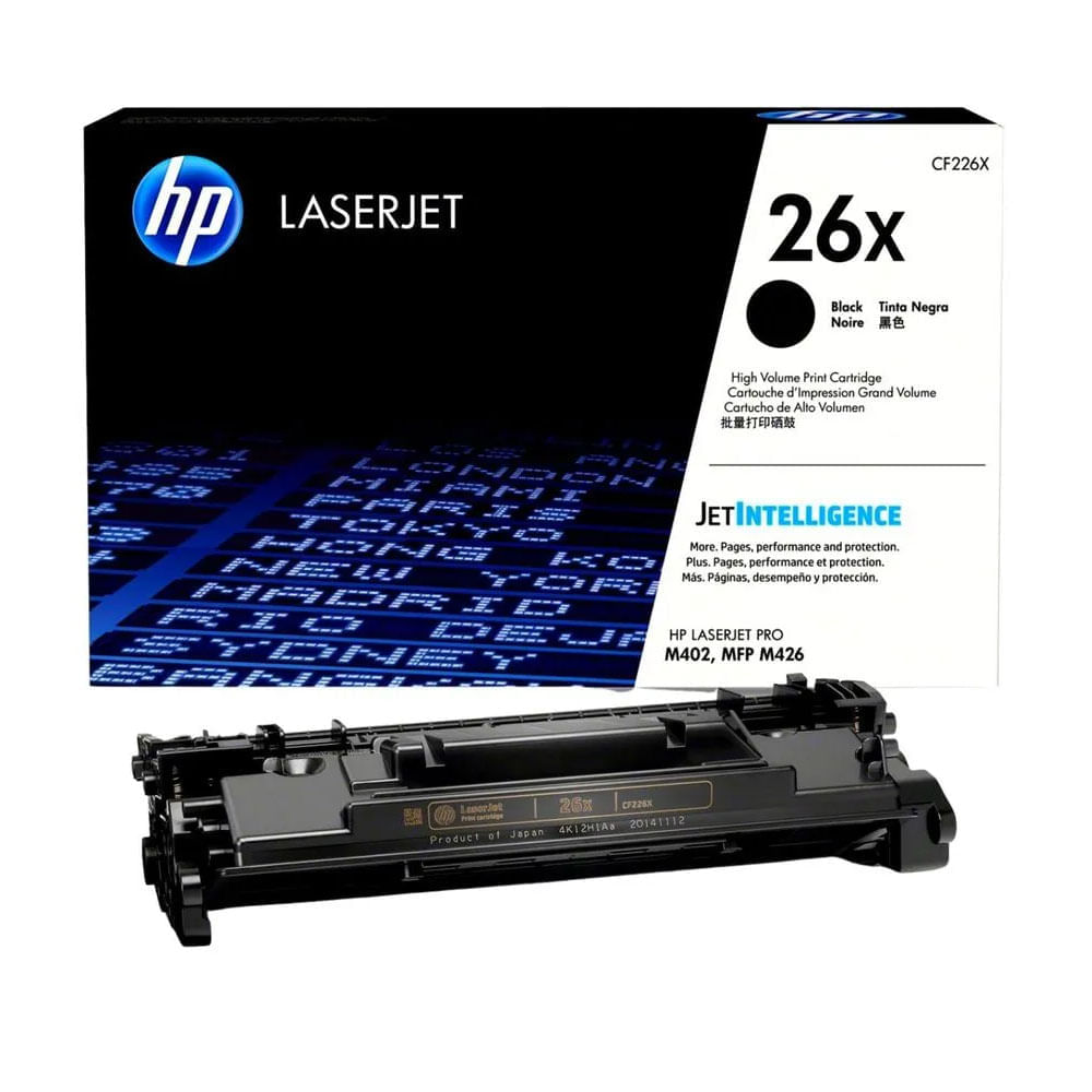 Toner Hp 26X, compatible M402, MFP M426, rendimiento 9,000 páginas, negro Cf226X