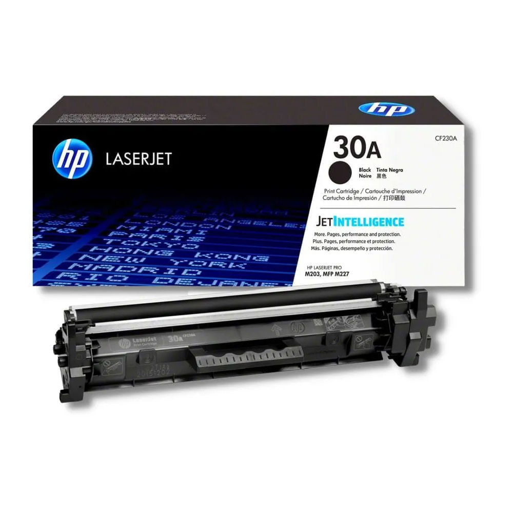 Tóner Hp 30A, compatible con M227, M203, rendimiento 1,600 páginas, negro Cf230A