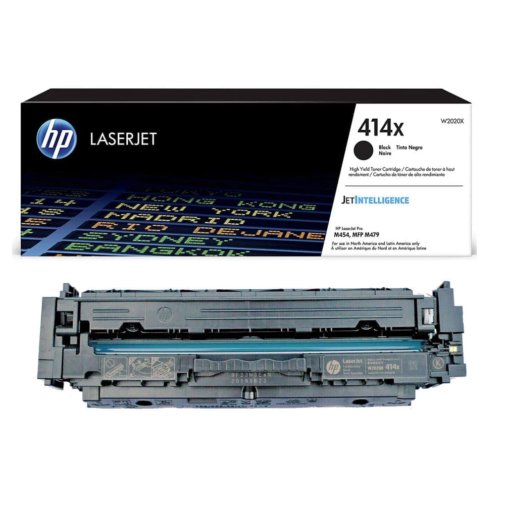 Tóner Hp 414X, compatible con M454dw, M479dw, M479fdw, rendimiento 7,500 páginas, negro W2020X