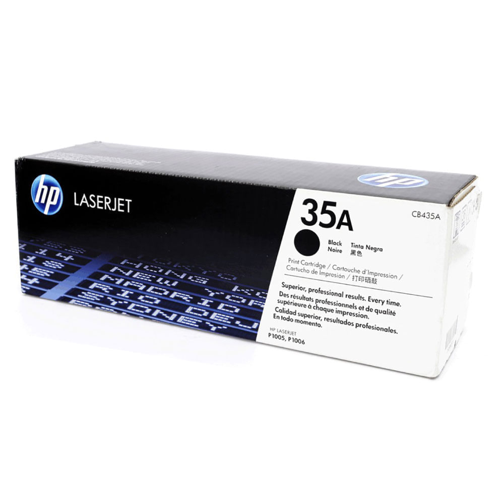 Tóner Hp 35A, compatible P1005, P1006, P1007, P1009, rendimiento 1,500 páginas, negro Cb435A
