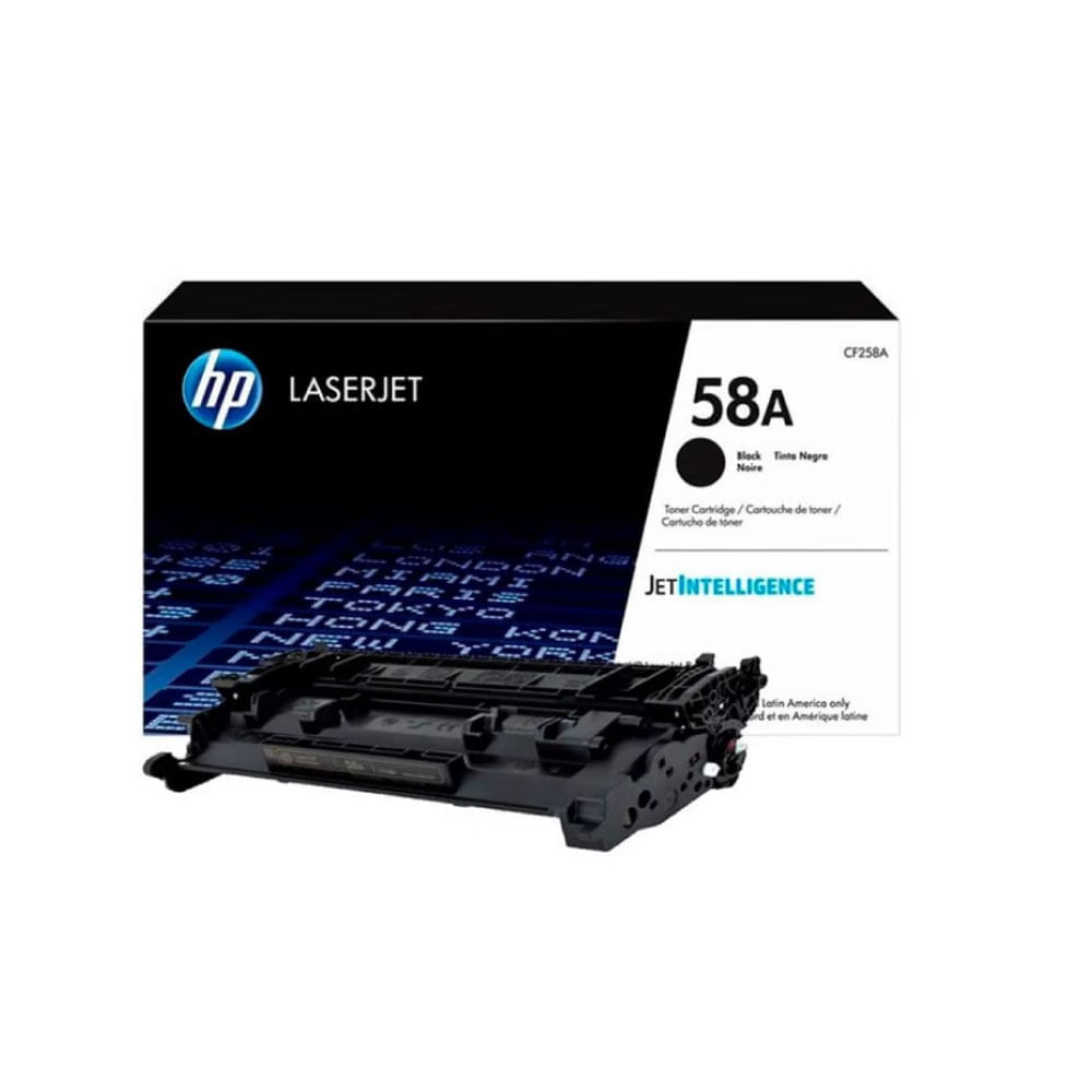 Tóner HP 58A, compatible con M404, MFP M430, rendimiento de 3,000 páginas, negro CF258A