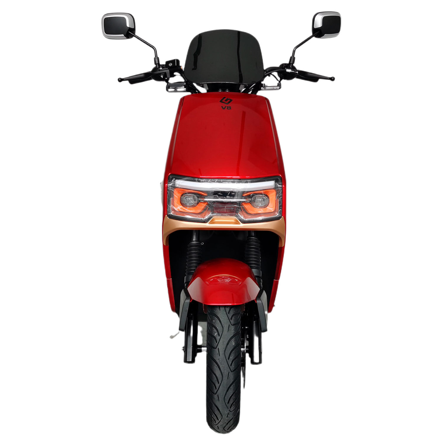 Moto eléctrica GreenLine V8, 45 km/h, 55 km, 1200W, 72V, frenos de disco, rojo