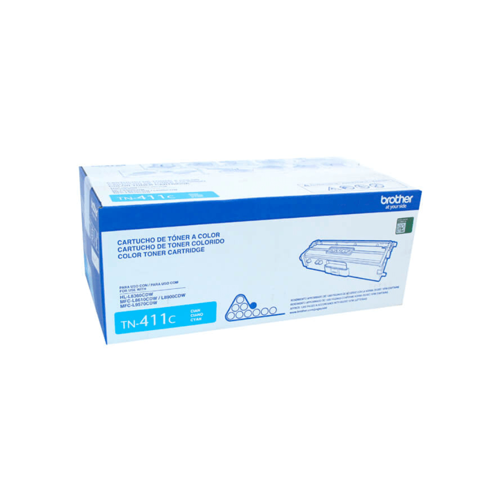 Imagen 2 del producto Tóner Brother TN-411C, compatible con HL-L8260CDW, rendimiento 1800 páginas, cyan