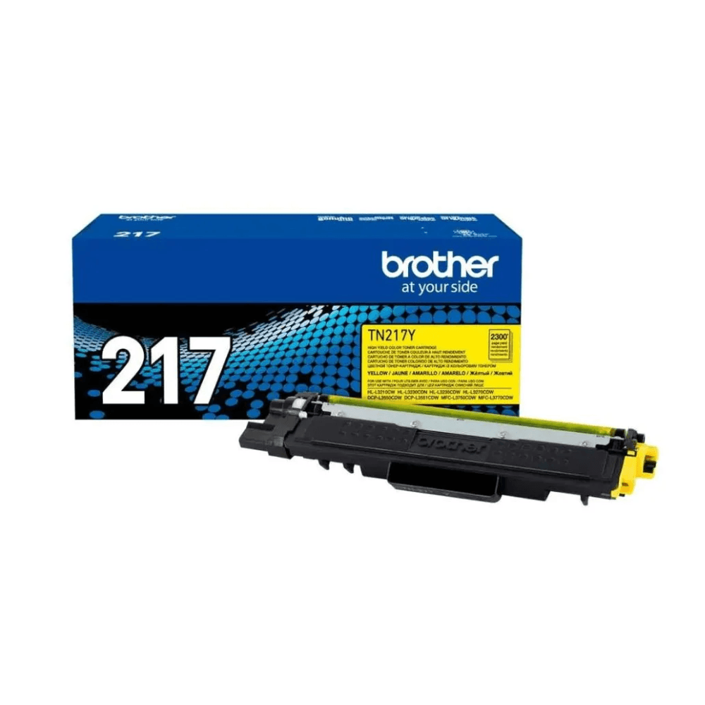 Tóner Brother TN-217Y, compatible con HL-L3210CW, DCP-L3550CDW, rendimiento 2,300 páginas, amarillo