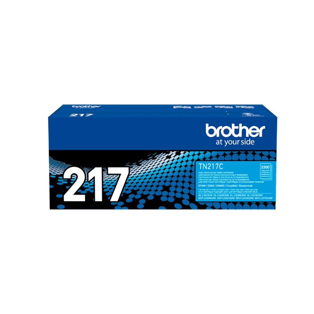 Imagen 2 del producto Tóner Brother TN-217C, compatible con HL-L3210CW, DCP-L3550CDW, rendimiento 2,300 páginas, cyan