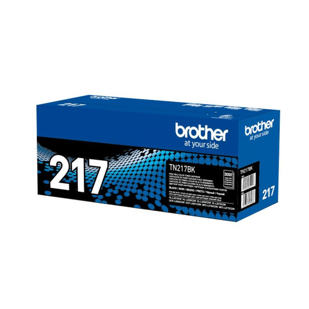 Tóner Brother TN-217BK, compatible con HL-L3210CW, DCP-L3550CDW, rendimiento 3,000 páginas, negro