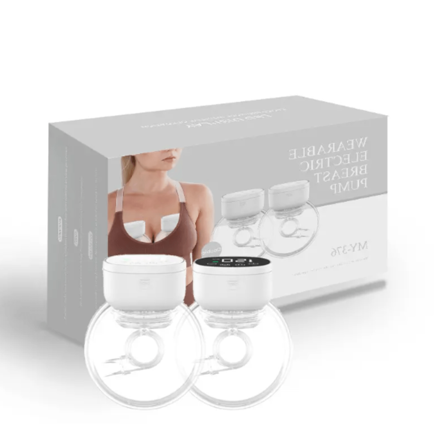 Extractor de leche materna, manos libres CP, 2 piezas, negro