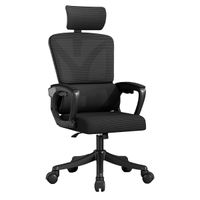 Silla giratoria Haven, C258, reclinación, soporte lumbar, cabecera ajustable, negro