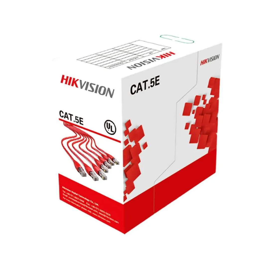 Cable UTP exterior CAT5E Hikvision 305m, transmisión PoE de larga distancia, calidad verificada