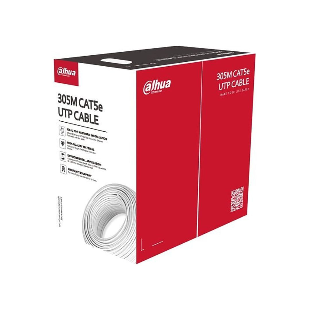 Cable UTP exterior CAT5E Dahua PFM920-5EU 305 metros, alta pureza, resistencia para instalaciones profesionales