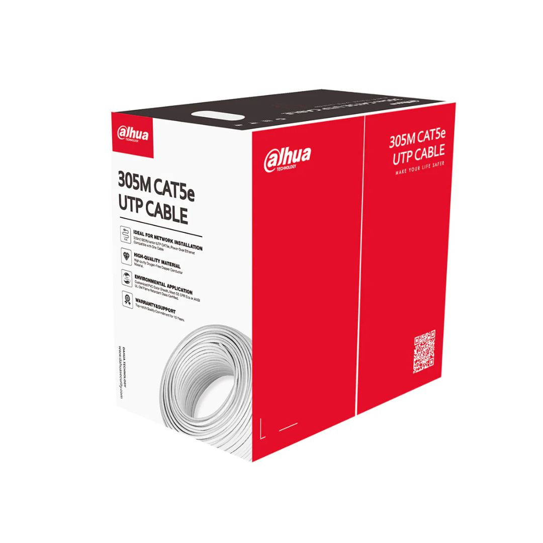 Cable UTP CAT5E Dahua PFM920I-5EUN para interior, 305 metros, cobre puro, certificación CE CPR Eca