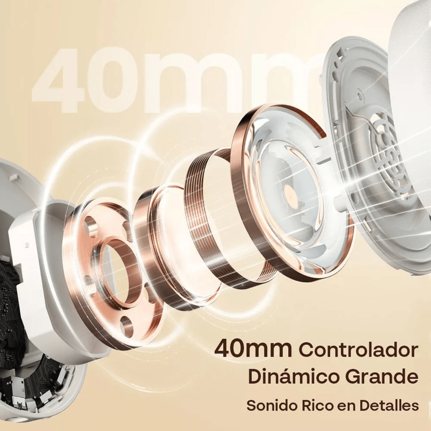 Imagen 2 del producto Audífonos con cancelación de ruido Haylou S35 micrófono incorporado, máx. 60 horas de batería, control de música y llamadas, blanco
