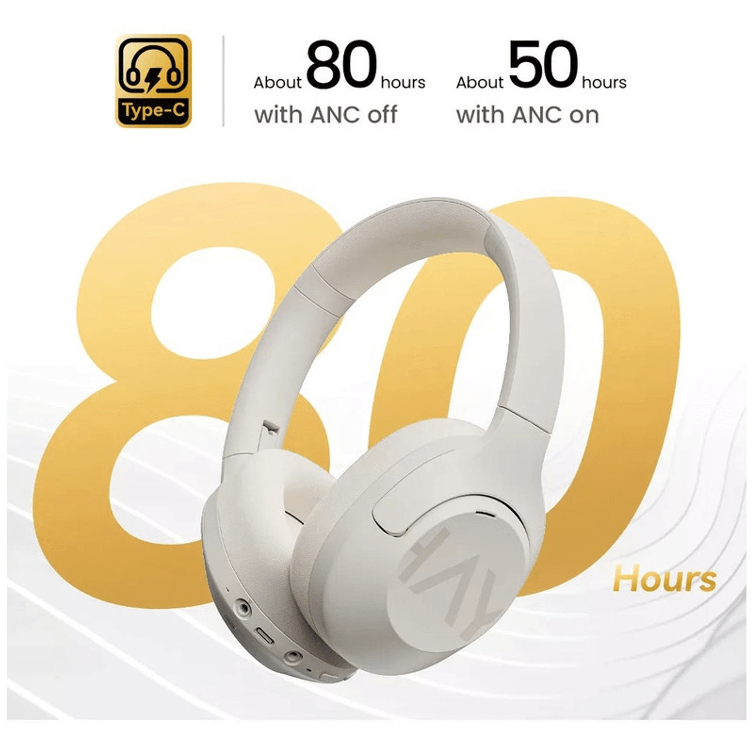 Imagen 2 del producto Audífonos con cancelación de ruido Haylou S30 micrófono incorporado, máx. 80 horas de reproducción, control música y llamadas, blanco