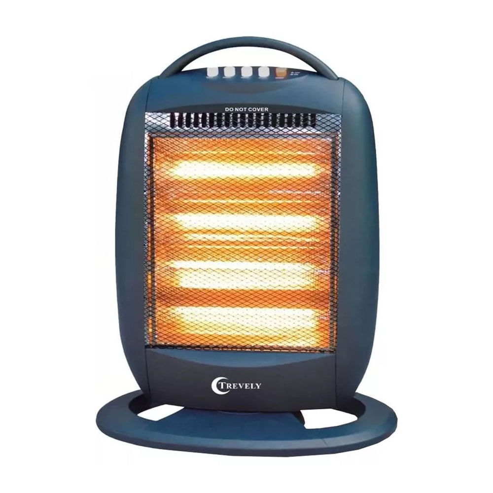 Estufa eléctrica Trevely TCH-040 1600W, halógeno, rejilla protectora, apagado automático