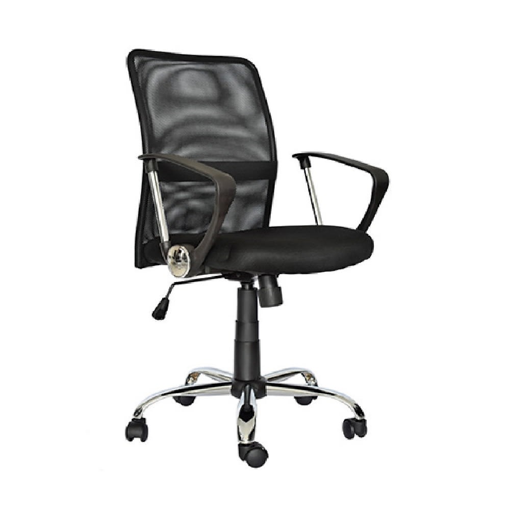 Silla de oficina Mobelart Gerente Dubai, estructura metálica, negro