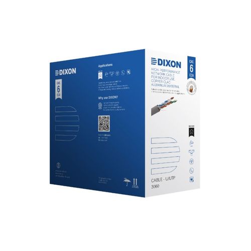 Cable UTP, Cat. 6, 3060 Dixon, interiores, 23 AWG, gris