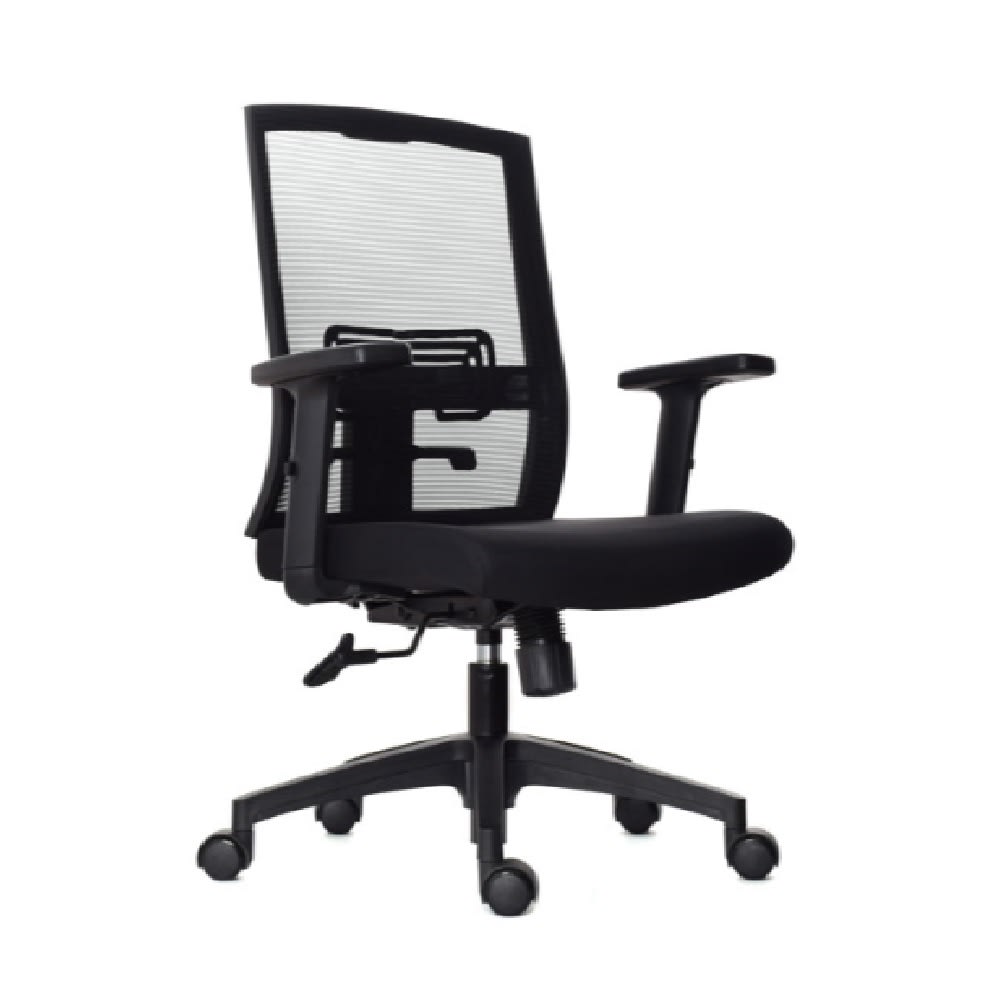 Silla de oficina Mobelart Gerente Monk, brazos graduables, negro