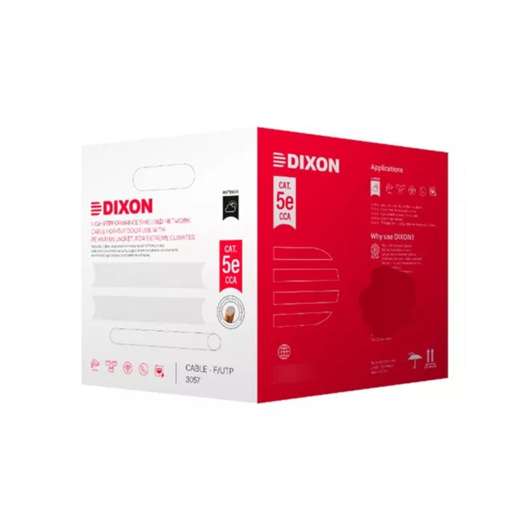 Cable UTP Cat. 5e 3057 Dixon, exteriores, F/UTP, 24 AWG, negro