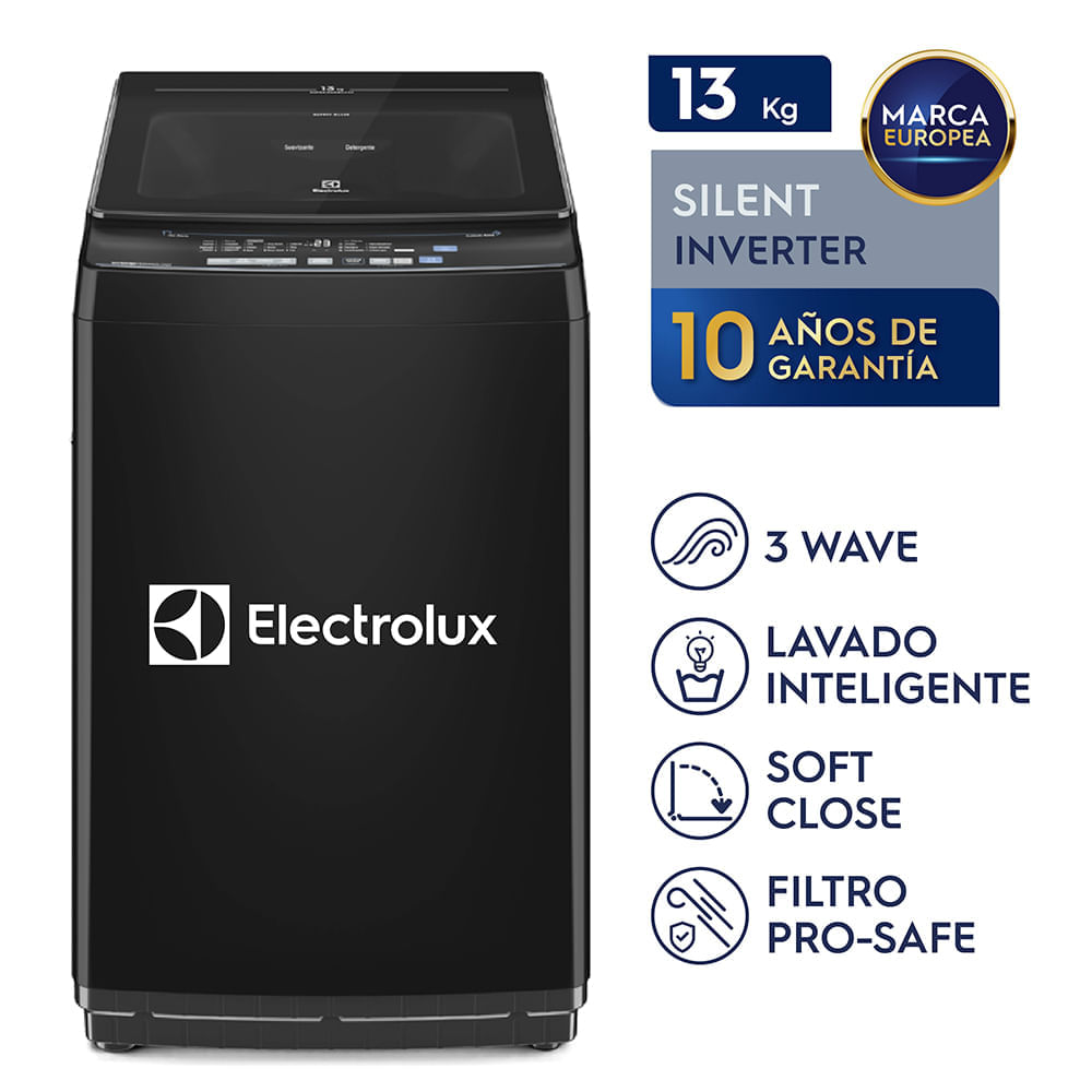 Imagen 2 del producto Lavadora Electrolux Efficient Silent Inverter EWIJ13F2XSYB 360w, 13 kg, carga superior, negro