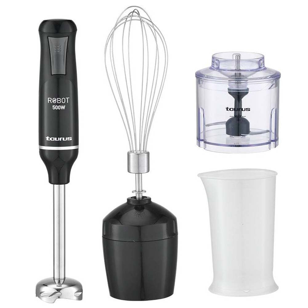 Batidora de inmersión robot Taurus Plus Inox 500W, 1 velocidad, negro