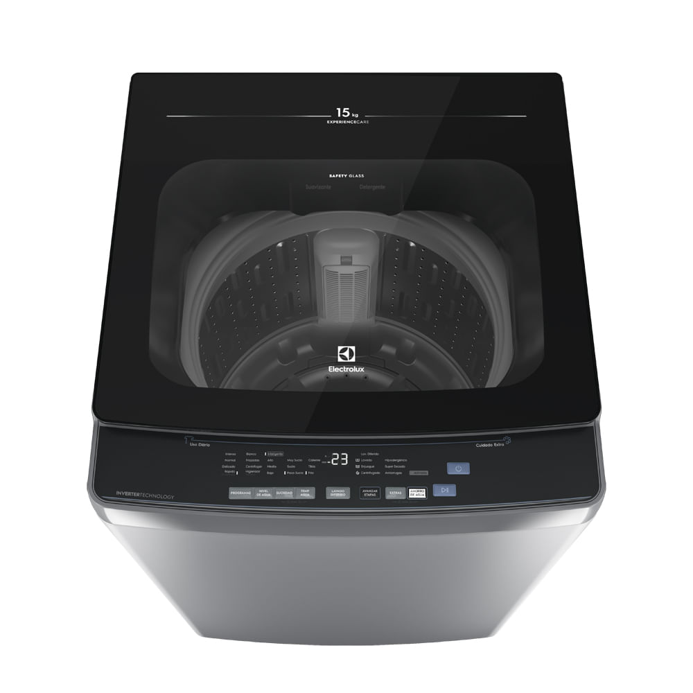 Lavadora Electrolux EWIP15F2XSWG 380W, capacidad 15 kg, carga superior, Efficient Silent Inverter, lavado inteligente, gris