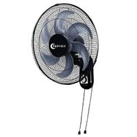 Ventilador de pared Trevely, diámetro 18"", 75W, 6 aspas, 3 velocidades, negro - VT-182
