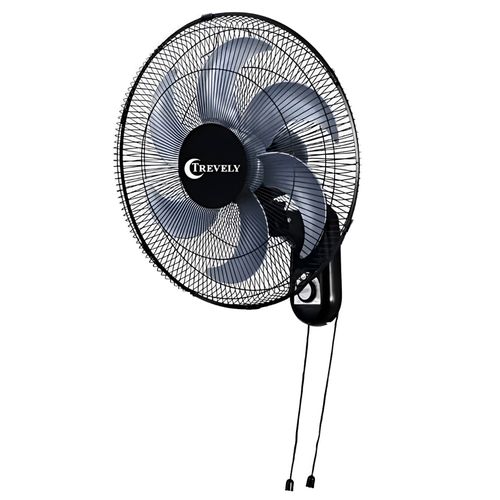 Ventilador de pared Trevely, diámetro 18", 75W, 6 aspas, 3 velocidades, negro - VT-182