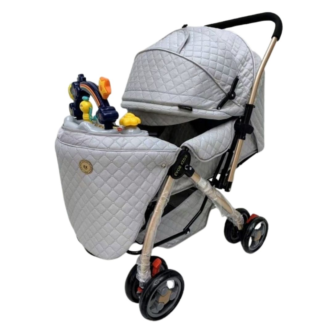 Coche cuna musical de Lujo Summer day, 3 posiciones, gris