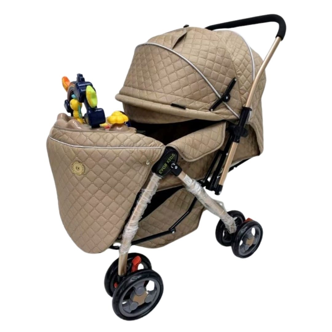 Coche cuna musical de lujo summer day, hipoalergénico, beige