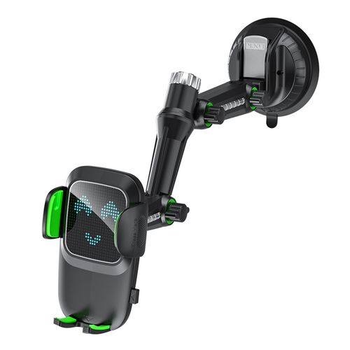 Soporte de celular para tablero de auto diseño brazo de fácil instalación y uso, negro